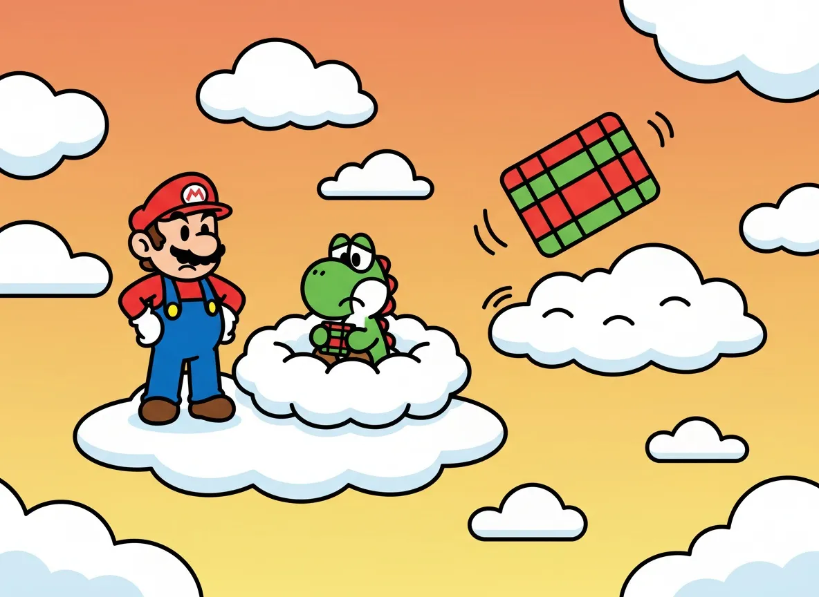Mario's Big Cloud Bounce for Yoshi's Blankie
